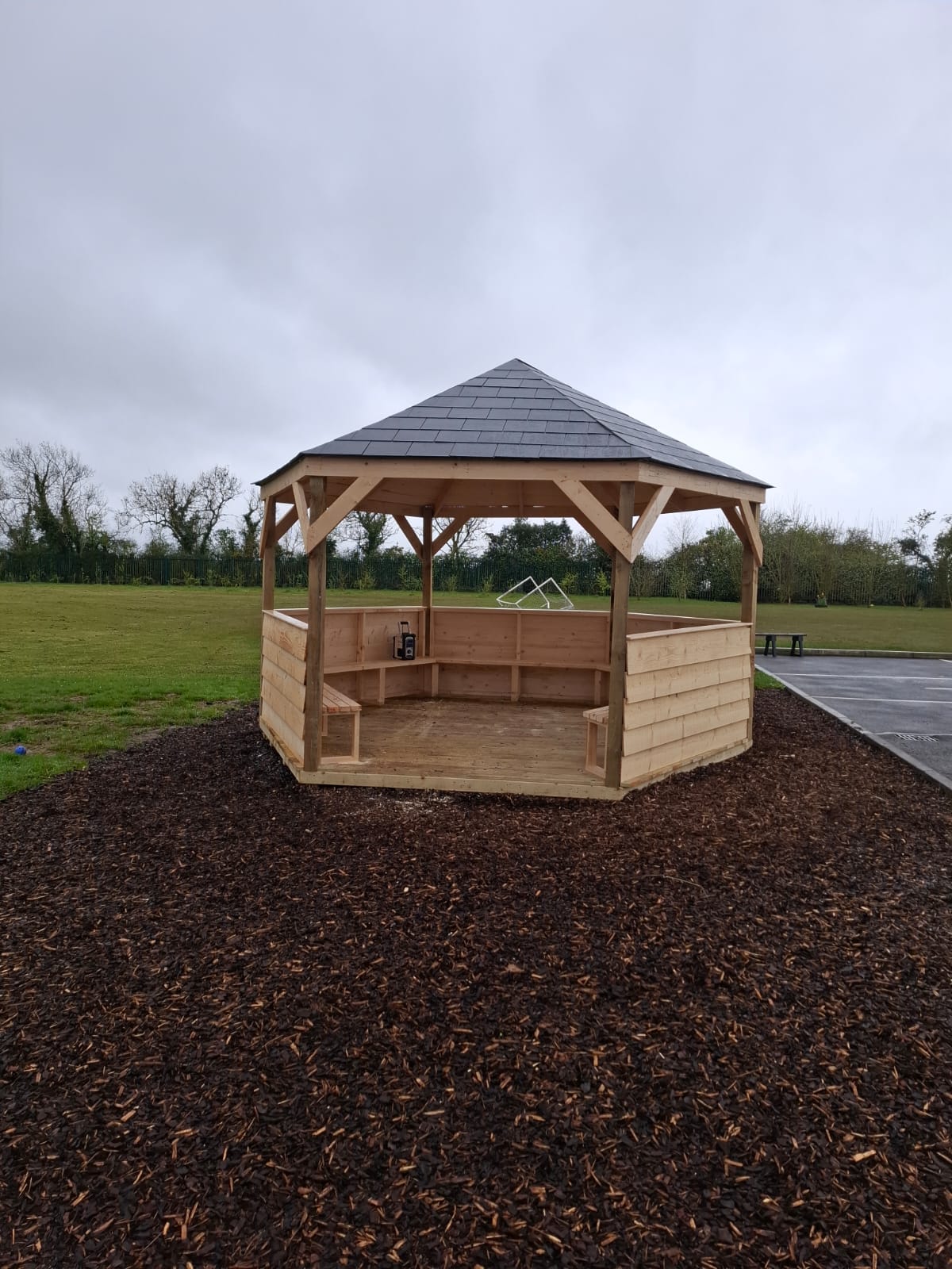 16 foot 6 Sided Gazebo with tiled roof