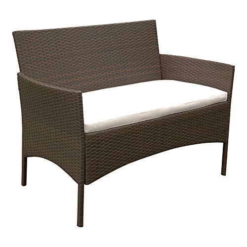 Panana Rattan Garden Furniture 4 Piece Set Table Sofa Chair Patio Outdoor Conservatory Indoor Brown