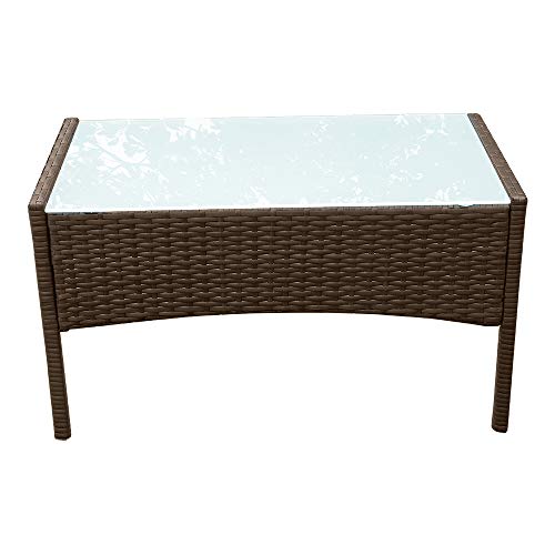 Panana Rattan Garden Furniture 4 Piece Set Table Sofa Chair Patio Outdoor Conservatory Indoor Brown