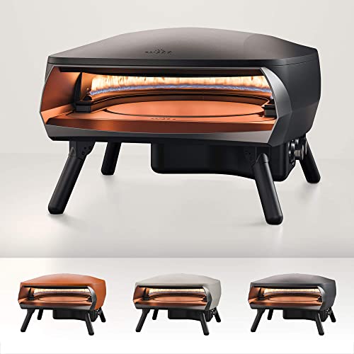 Witt ETNA Rotante Pizza Oven with 360 Degrees Rotating Pizza Stone. This Outdoor Gas Pizza Oven Comes with a Booster Burner & Prepares Pizza in Less than a minute (Black)
