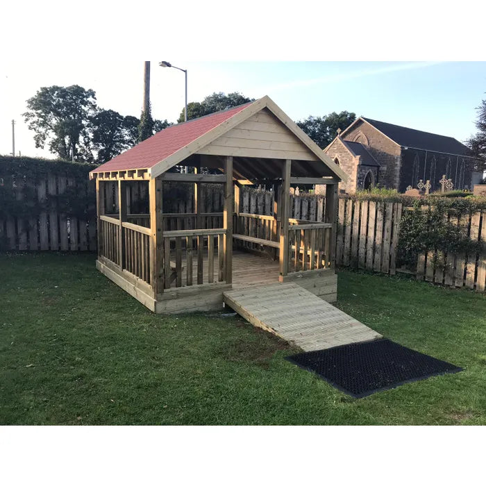 Wooden Open Playhouse with 4 Sides and 1 Entrance - The Gatehouse 10ft x 15ft