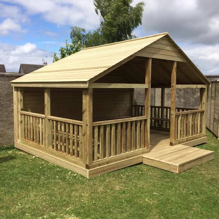 Wooden Open Playhouse with 4 Sides and 1 Entrance - The Gatehouse 10ft x 15ft