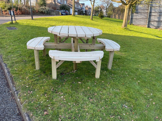 6ft round heavy duty picnic table