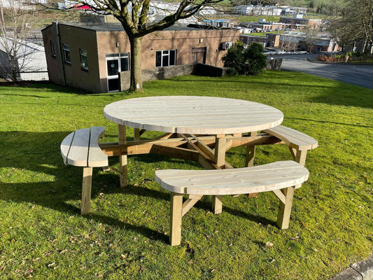 Large Heavy Duty 7th Round Picnic Table