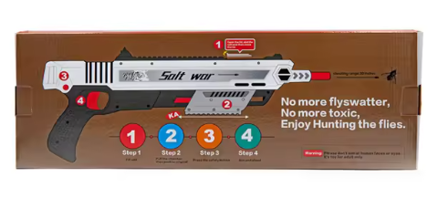 Salt gun - Silver Saltwars gun - includes a laser scope