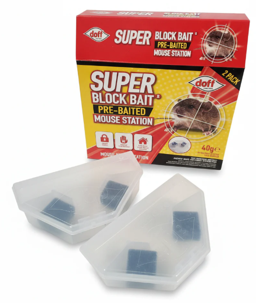 Doff Super Block Bait Pre-Baited Mouse Station (2 Pack)