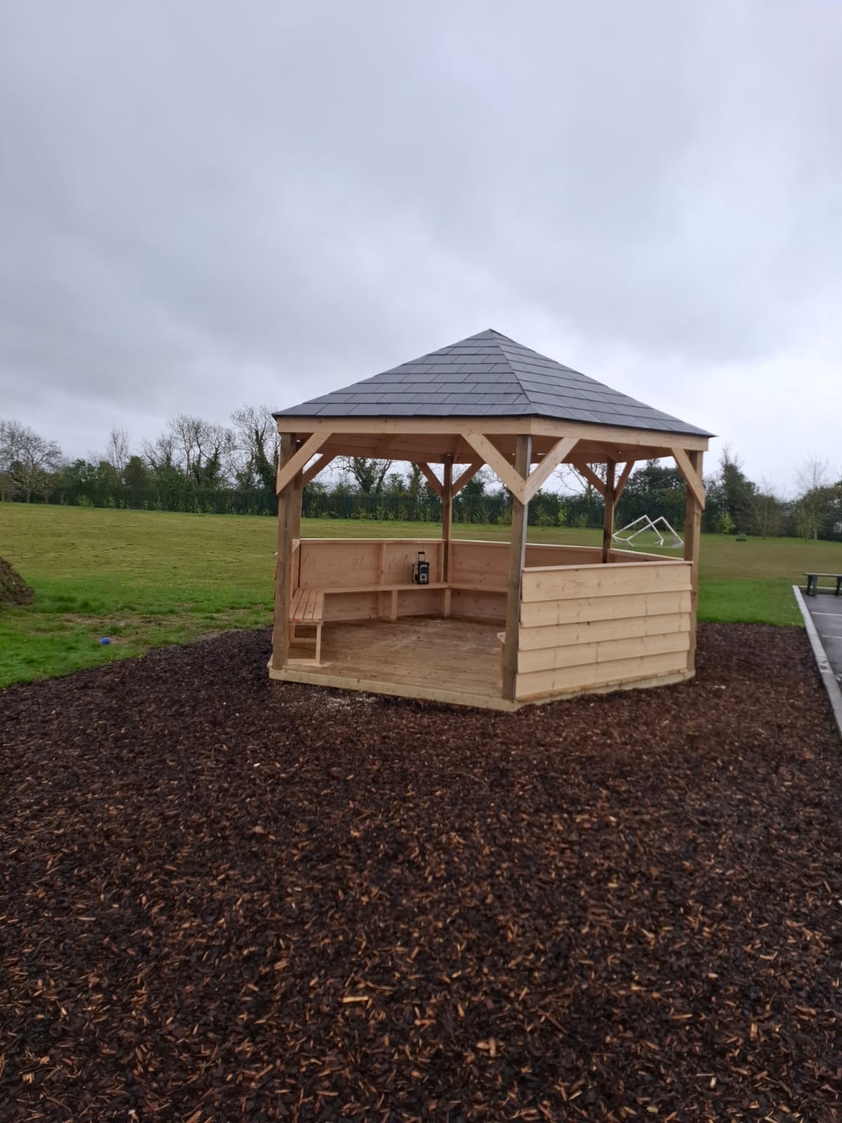 16 foot 6 Sided Gazebo with tiled roof