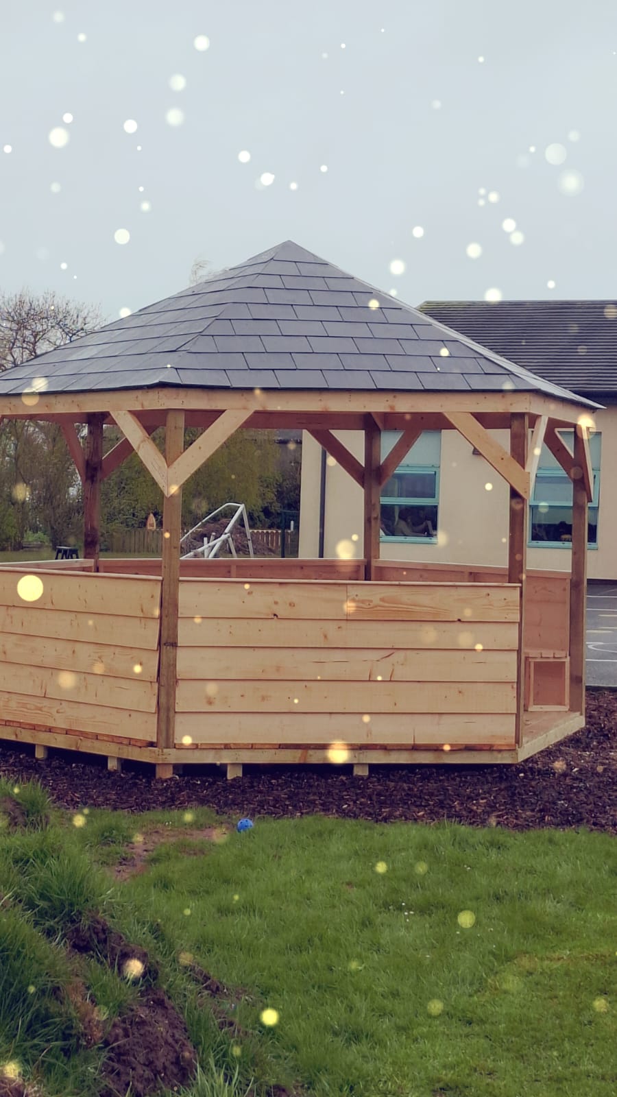 16 foot 6 Sided Gazebo with tiled roof