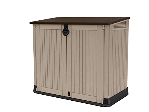 Keter Store-It Out Midi Outdoor Garden Storage Shed, Beige and Brown, 130 x 74 x 110 cm
