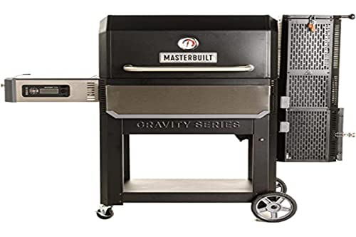 Masterbuilt MB20041320 Gravity Series 1050 Outdoor Digital Charcoal Barbecue Griddle + Grill + Smoker, Portable, Built-in Thermometer Gauge in Black