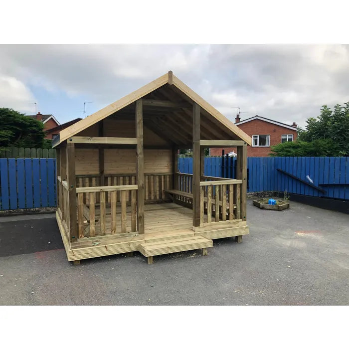 Wooden Open Playhouse with 4 Sides and 1 Entrance - The Gatehouse 10ft x 10ft