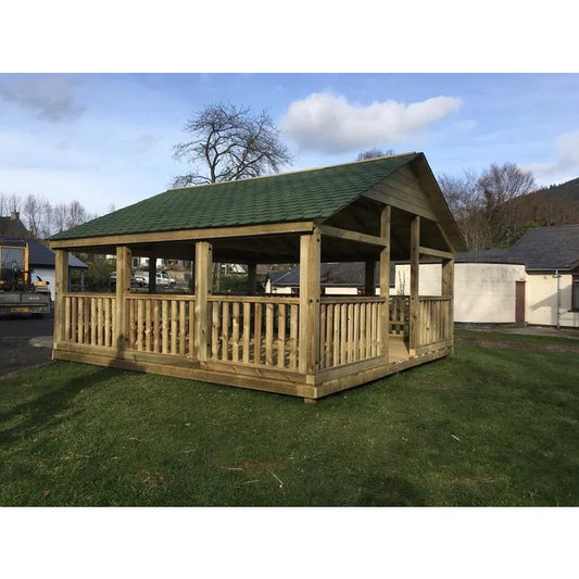 Wooden Open Playhouse with 4 Sides and 1 Entrance - The Gatehouse 10ft x 15ft