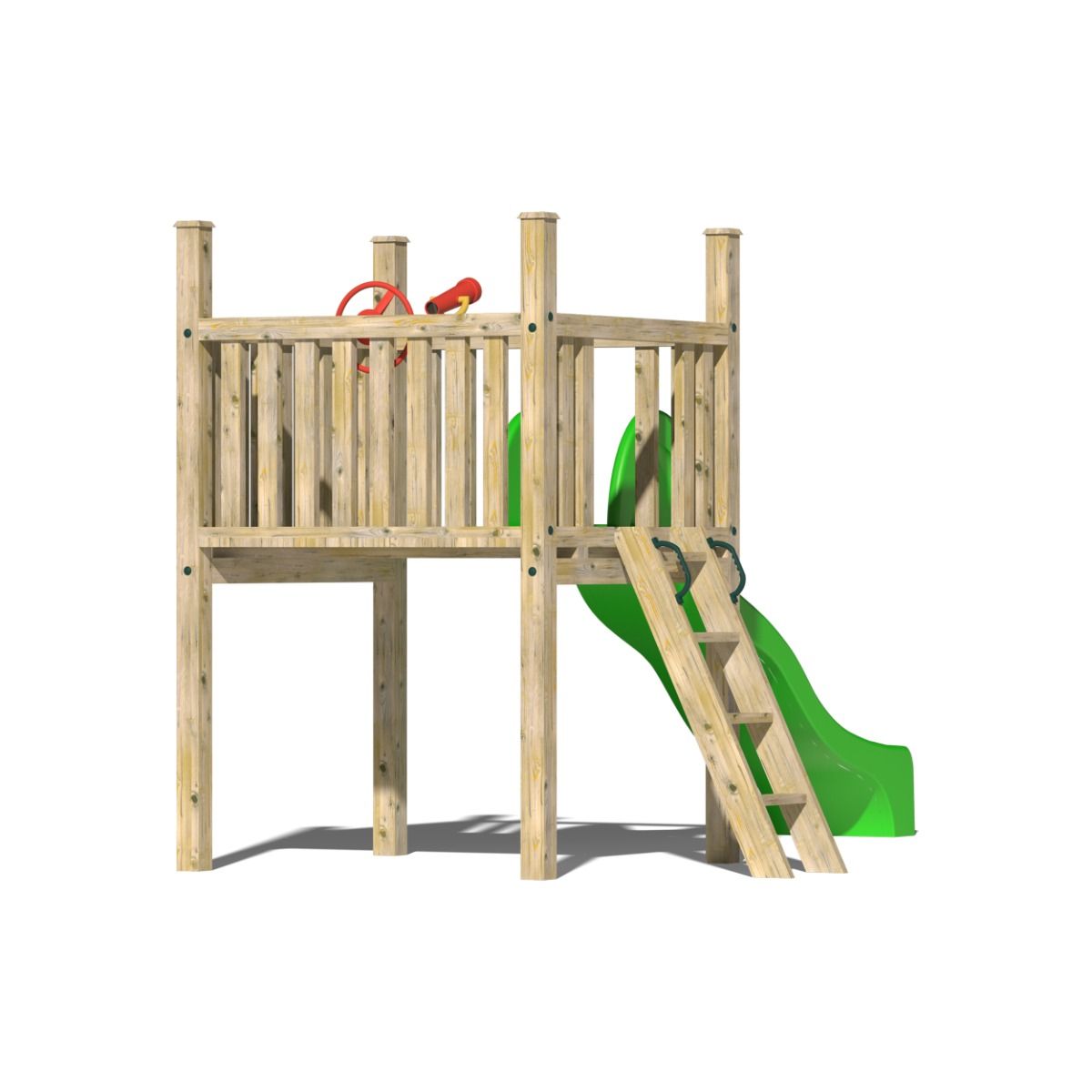 Kids Commercial Wooden Climbing Frame with Steps and Slide - The Fort Commercial
