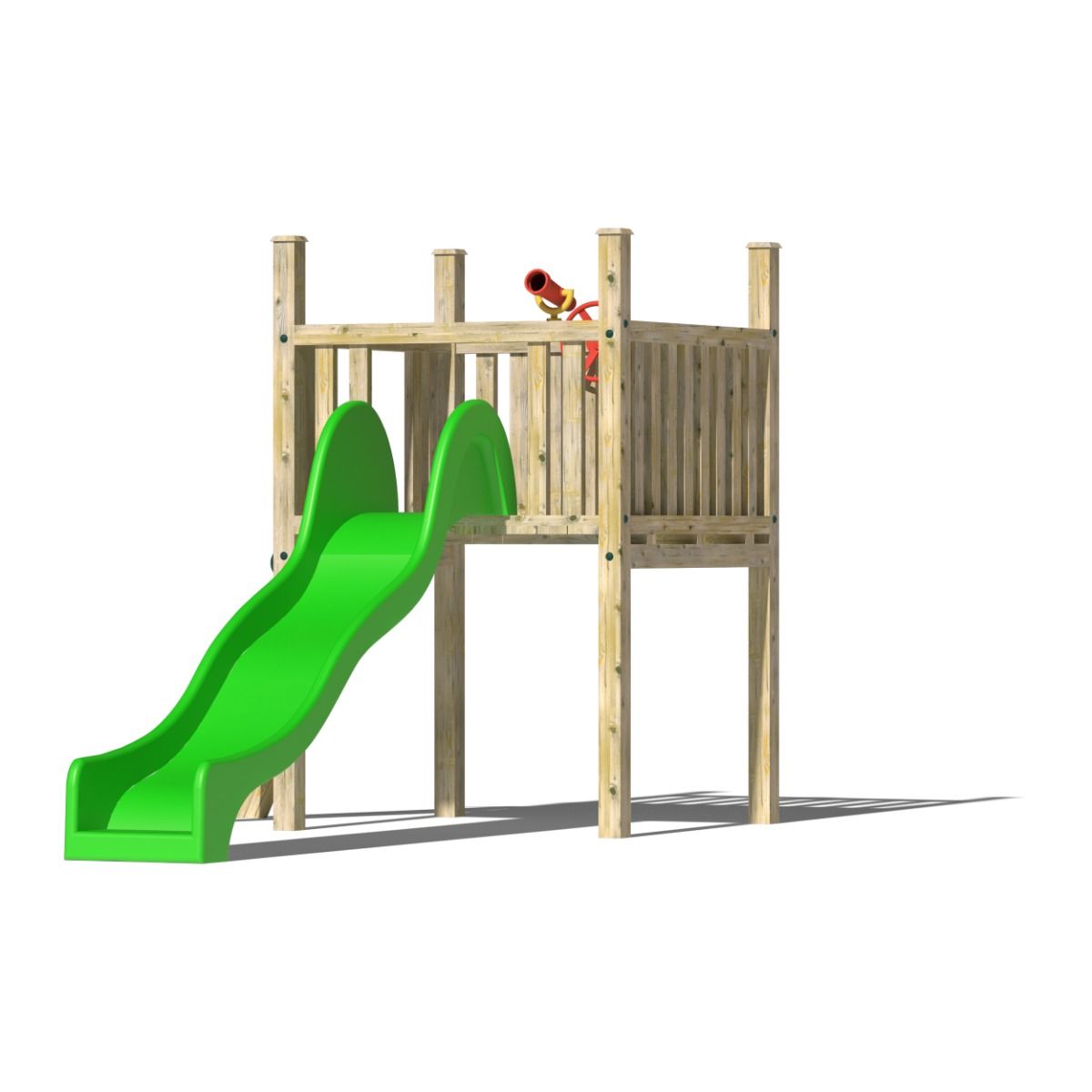 Kids Commercial Wooden Climbing Frame with Steps and Slide - The Fort Commercial